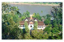 Luang Prabang Museum as seen from a hilltop